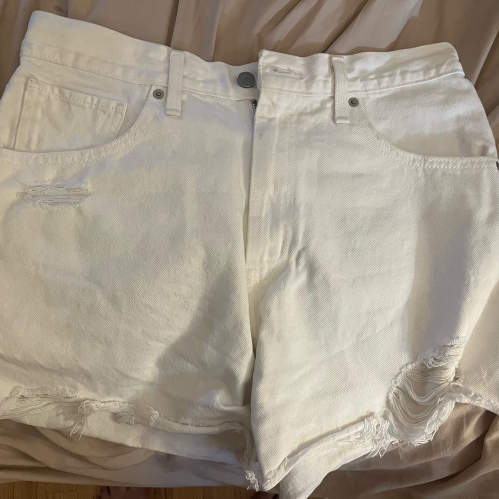 Levi's Classic White Denim Shorts
